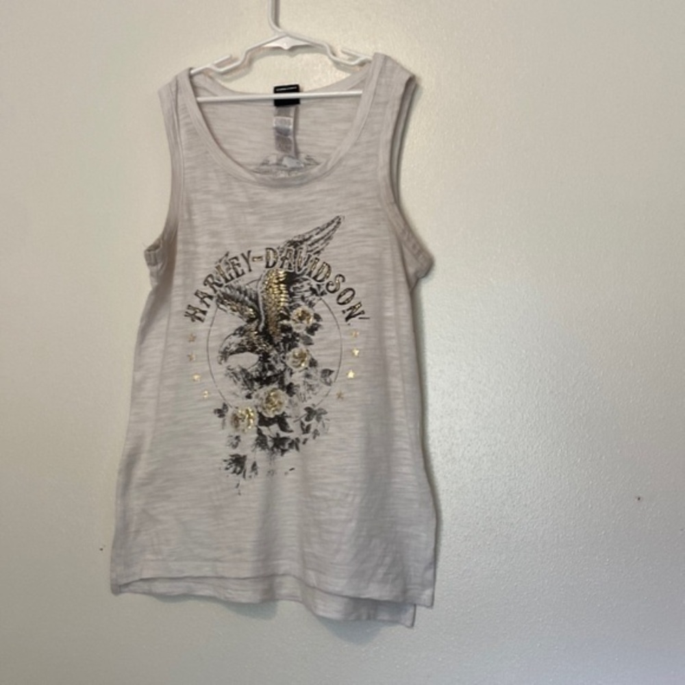 Harley Davidson sleeveless golden z&m eagle tank top shirt size xs